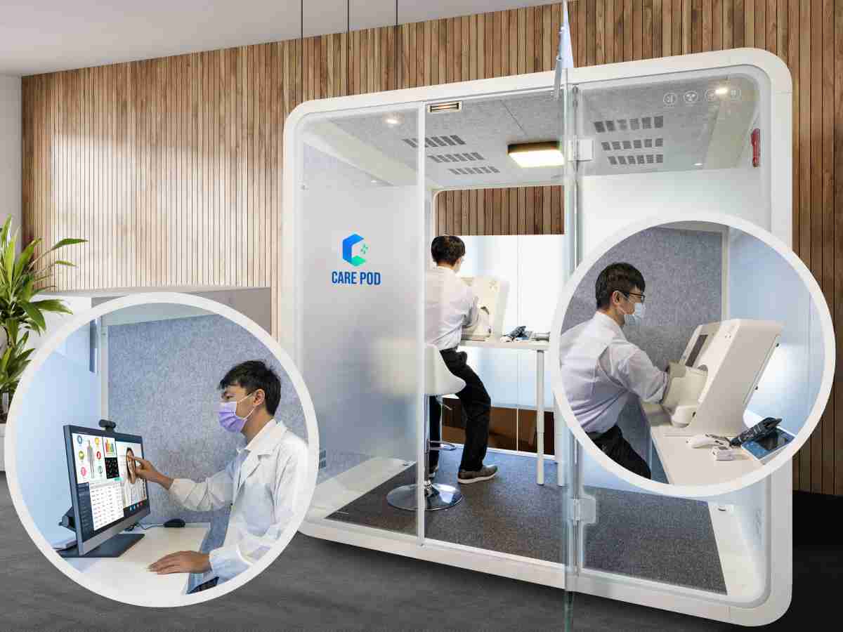 达擎于医疗科技展中展出＂远距诊疗舱＂，，，以因应医疗数字化及社会高龄化趋势下、、、、复诊及慢性病患等族群对于远距看诊需求逐渐升高所推出的创新整合方案。。。多功能合一、、、高隐私性的远距诊疗舱可根据病患端与医师端的不同需求，，，，提供弹性化及客制化功能，，，，节省医生和病患的精力及时间